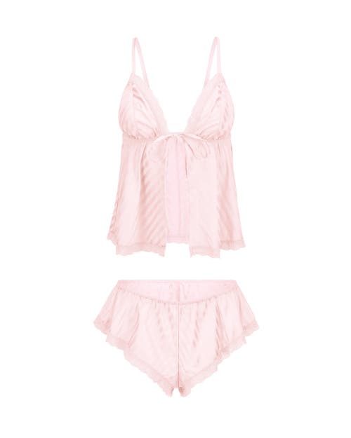 Adore Me Trish Cami & Shorts Set Lingerie In Light Pink