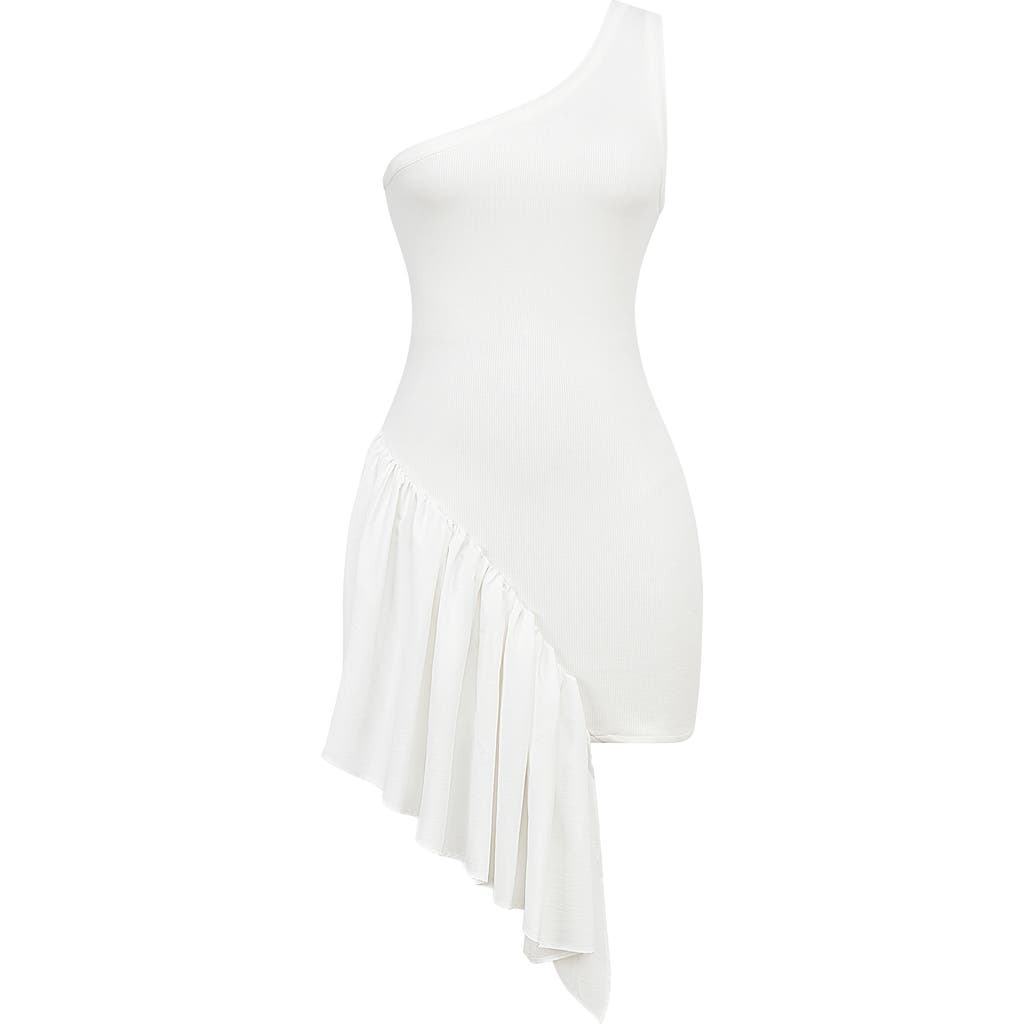 Mistress Rocks Ruffle Rib Body-con Minidress In White | ModeSens Mistress Rocks Ruffle Rib Body-con Minidress In White | ModeSens