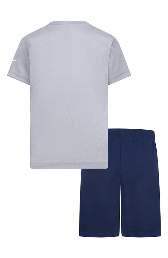 Shop 3 Brand Kids' Go Time Short Sleeve Shirt & Mesh Shorts Set In Light Gray Heather