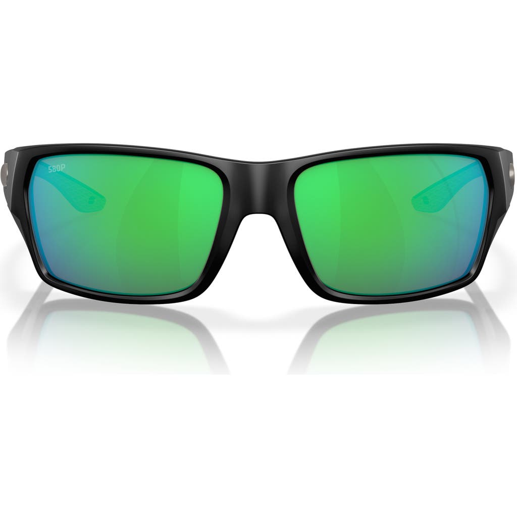 Costa Del Mar Tailfin 60mm Polarized Sunglasses In Black/green Mirror