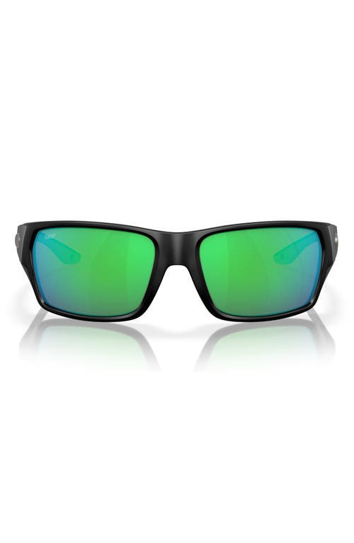 Costa Del Mar Tailfin 60mm Polarized Sunglasses In Black/green Mirror