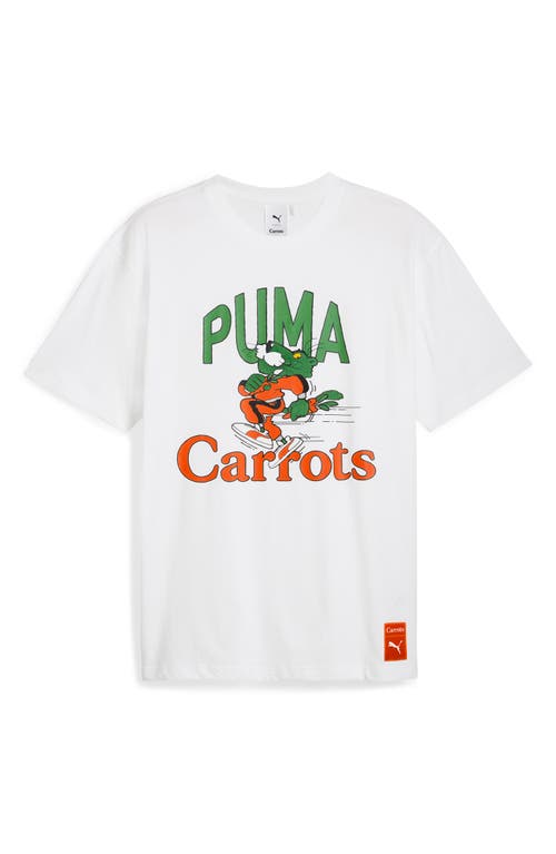 Shop Puma X Carrots Cotton Graphic T-shirt In  White