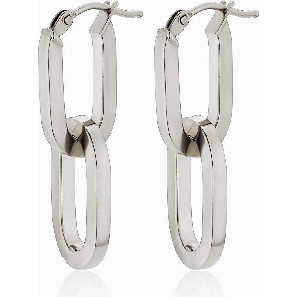 Oradina 14k Gold Shift Drop Earrings In White Gold
