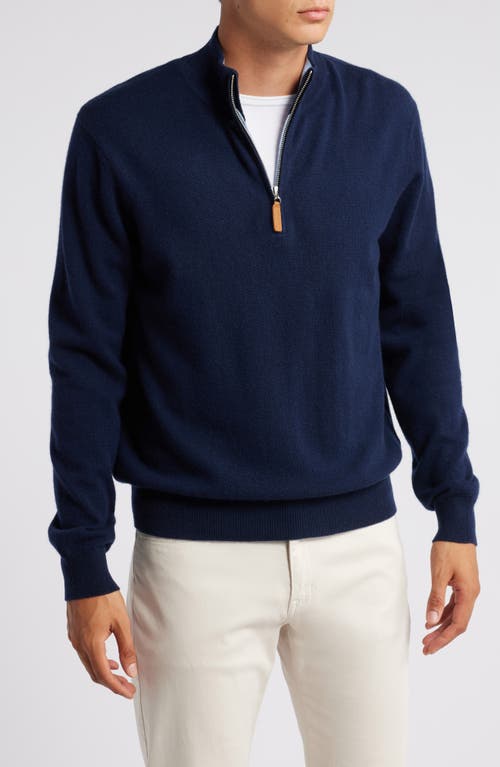 Lorenzo Uomo Men's Quarter Zip Wool & Cashmere Sweater in Liberty 