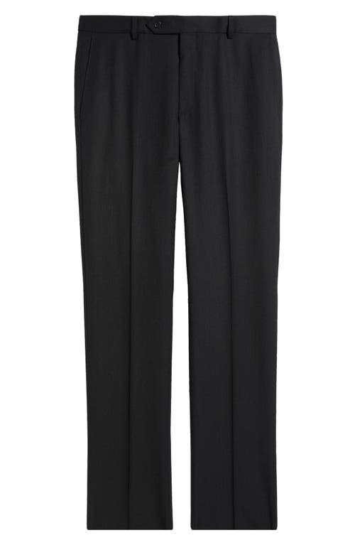 Shop Samuelsohn Roica Flat Front Straight Leg Dress Pants In Black