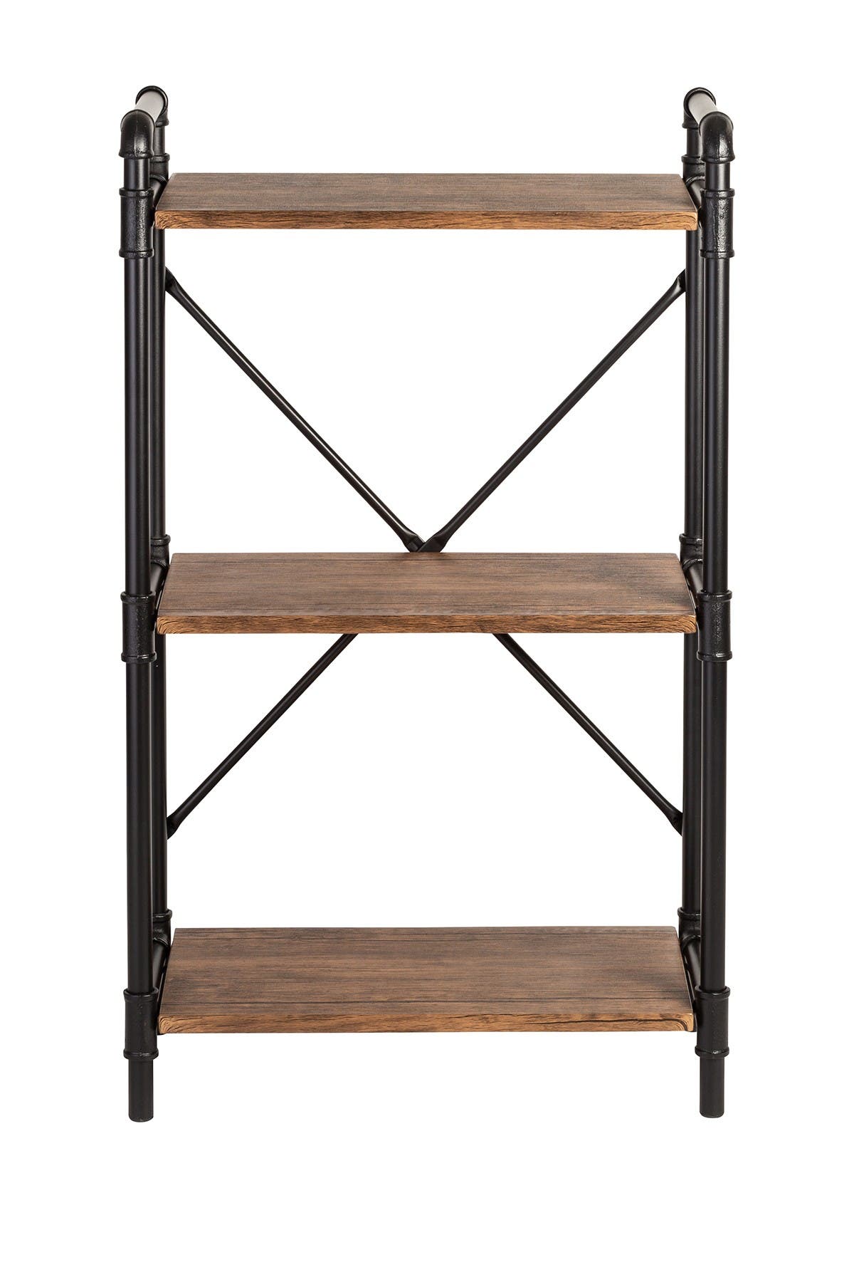 Honey-can-do 3-tier Industrial Black Bookshelf In Rustic