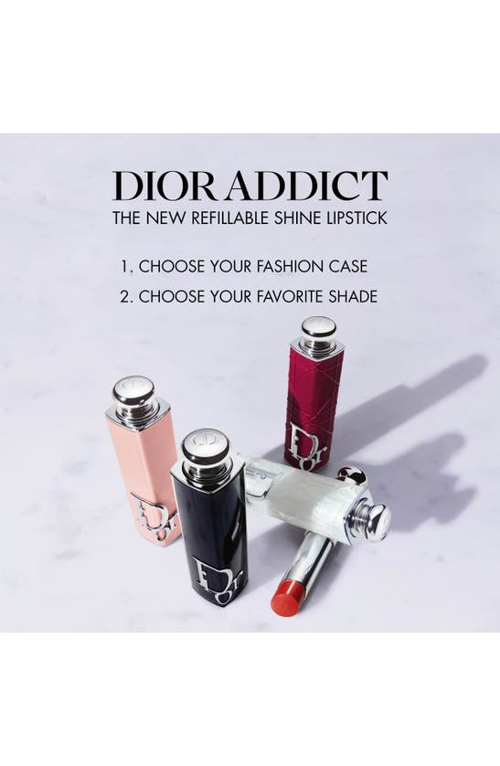 Shop Dior Addict Refillable Couture Lipstick Case In White Cannage