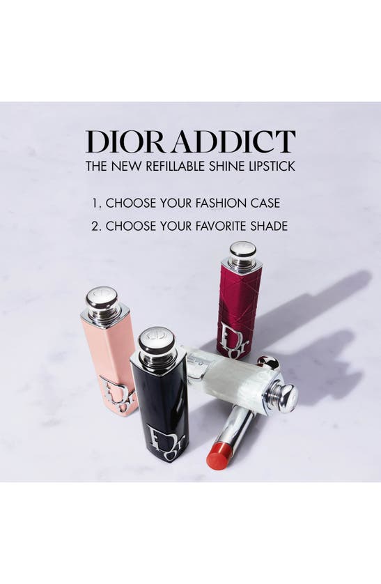 Dior Addict Limited Edition Shine Lipstick Couture Case - Refillable In White Cannage