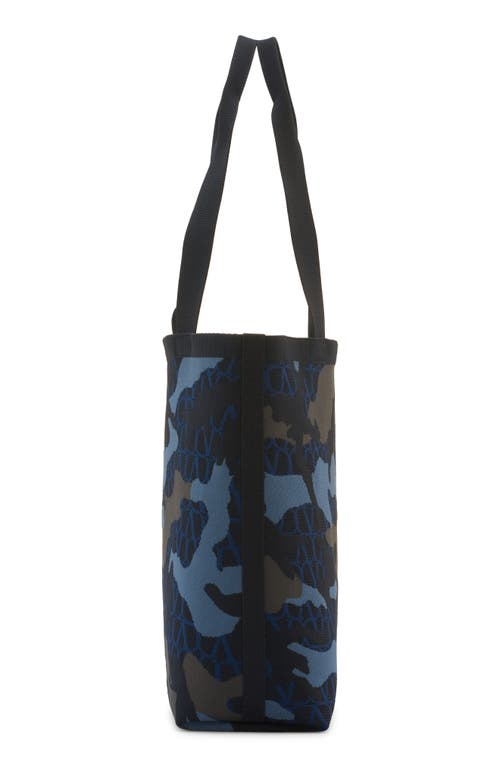 Shop Valentino Garavani Iconographe Camouflage Jacquard Tote In Marine