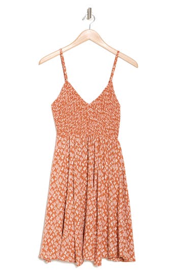 Angie Smocked Short Dress In Orange