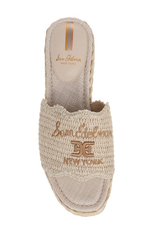 Sam Edelman Camila Platform Wedge Sandal Sandshell Raffia In Sandshell