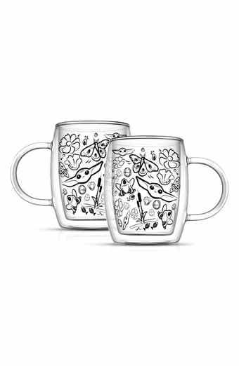 Joyjolt Serene Double Wall Insulated Glasses - Set Of 4 Coffee/tea Glass  Mugs- 7.4 Oz : Target