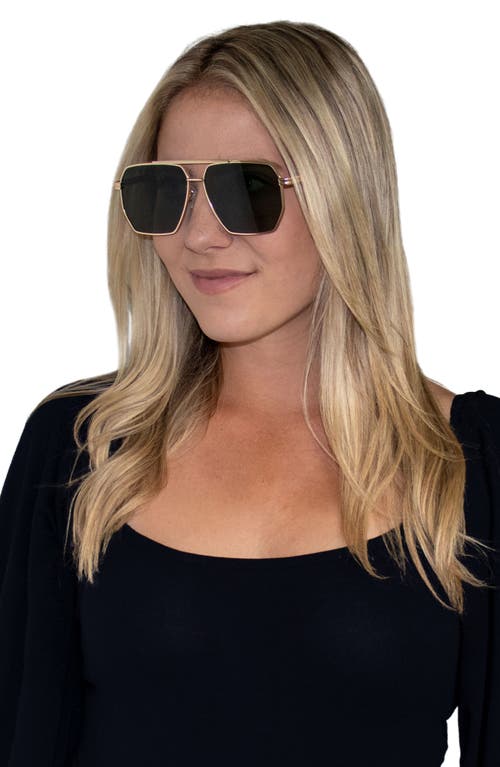 Shop Fifth & Ninth Goldie 60mm Polarized Aviator Sunglasses In Gold/black