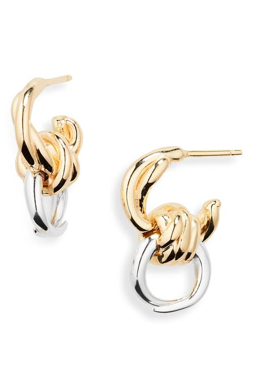 Bottega Veneta Knot Hoop Earrings In Gold
