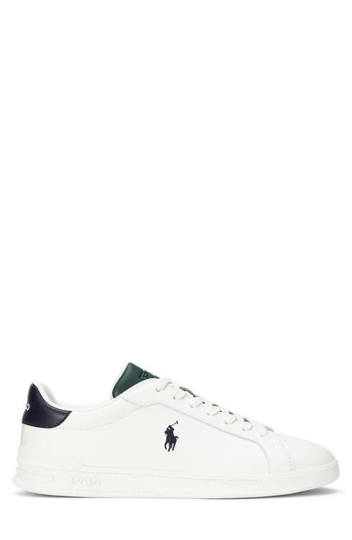 Shop Polo Ralph Lauren Heritage Court Ii Low Top Sneaker In White/navy/forest