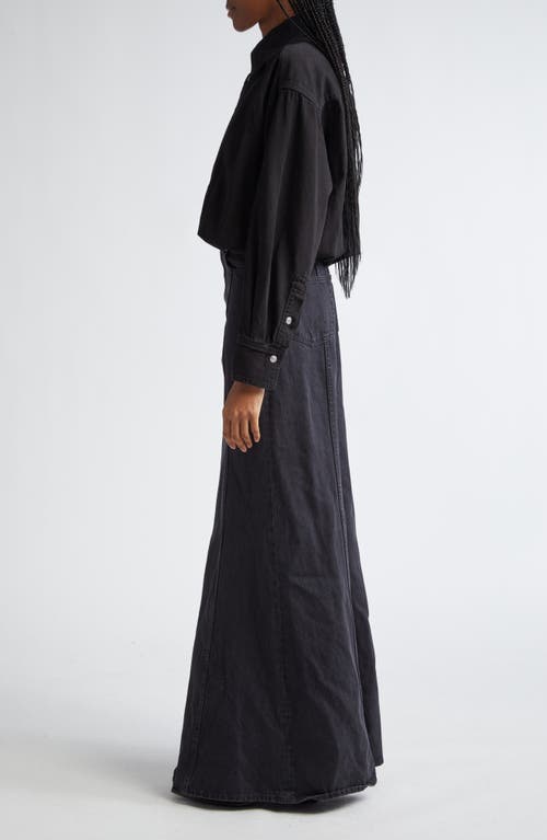 Shop Haikure Jos Long Sleeve Denim Maxi Shirtdress In Black Wash