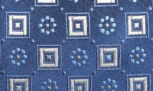 Duchamp Silk Medallion Tie In Navy