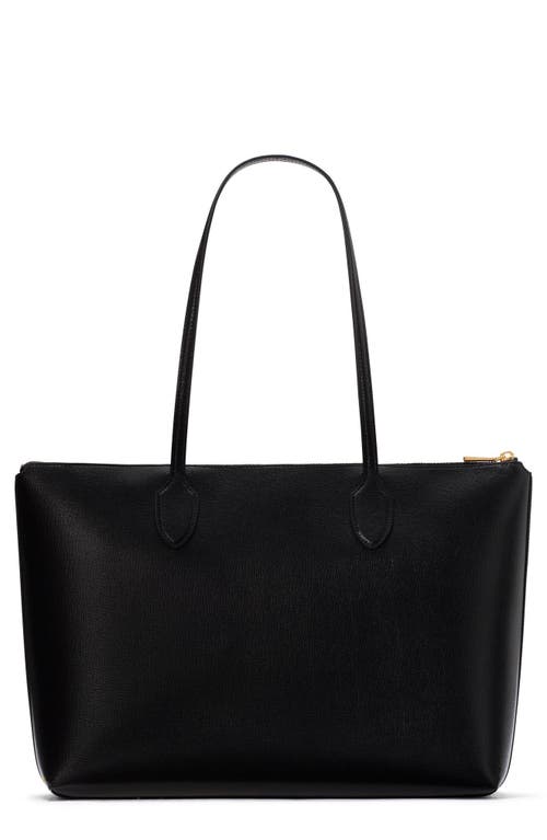 large bleecker leather tote in Black