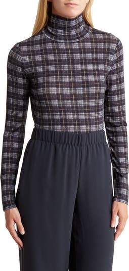 Plaid turtleneck clearance