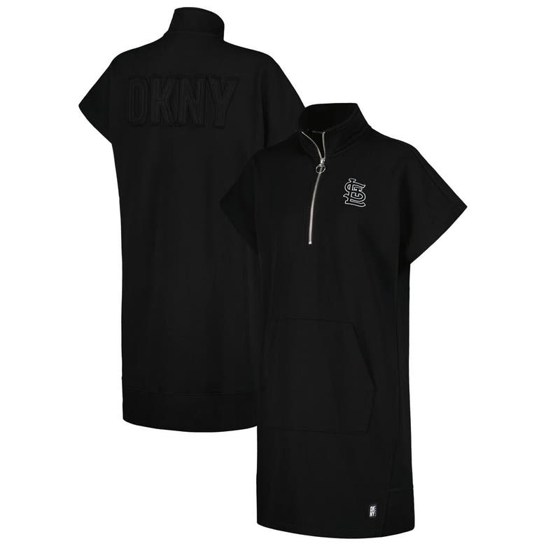 Shop Dkny Sport Black St. Louis Cardinals Emily Quarter-zip Sneaker Dress