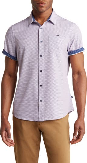 7 Diamonds Higher Love Short Sleeve Button-Up Performance Shirt | Nordstrom