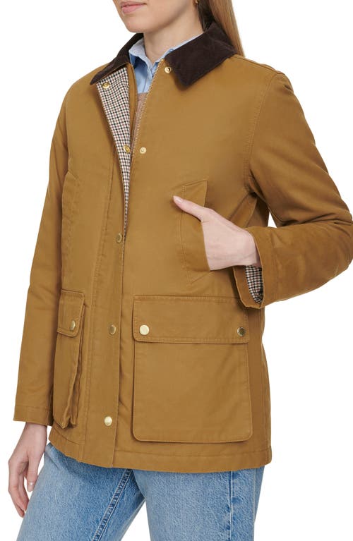 Cole Haan Coated Hunter Jacket In Khaki