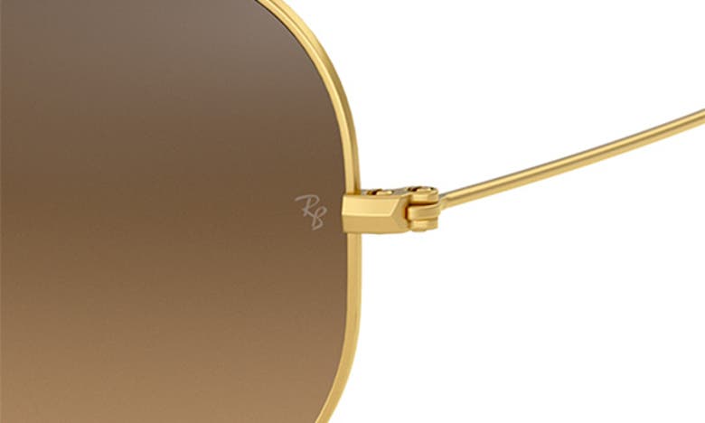 Ray Ban Ray-ban 55mm Polarized Pilot Sunglasses In Matte Brown