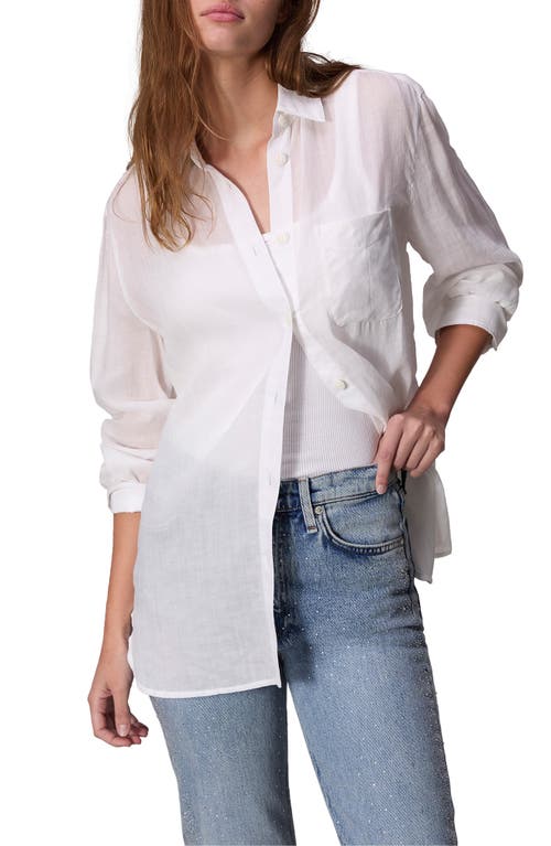 rag & bone Maxine Linen Button-Up Shirt White at Nordstrom,