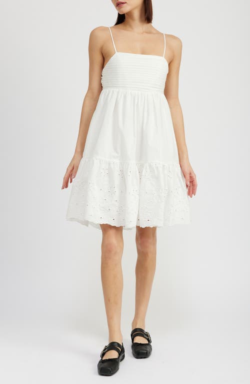 Doreene Strapless Fit & Flare Dress in Off White
