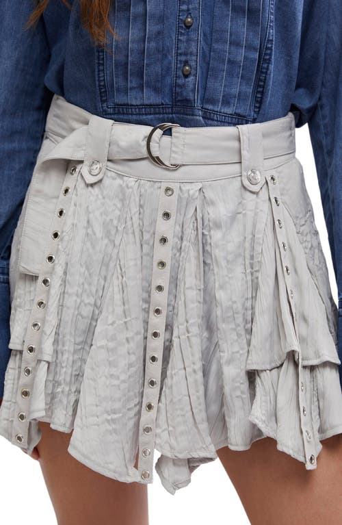 Shop Free People Rue Grommet Miniskirt In Pumice Stone