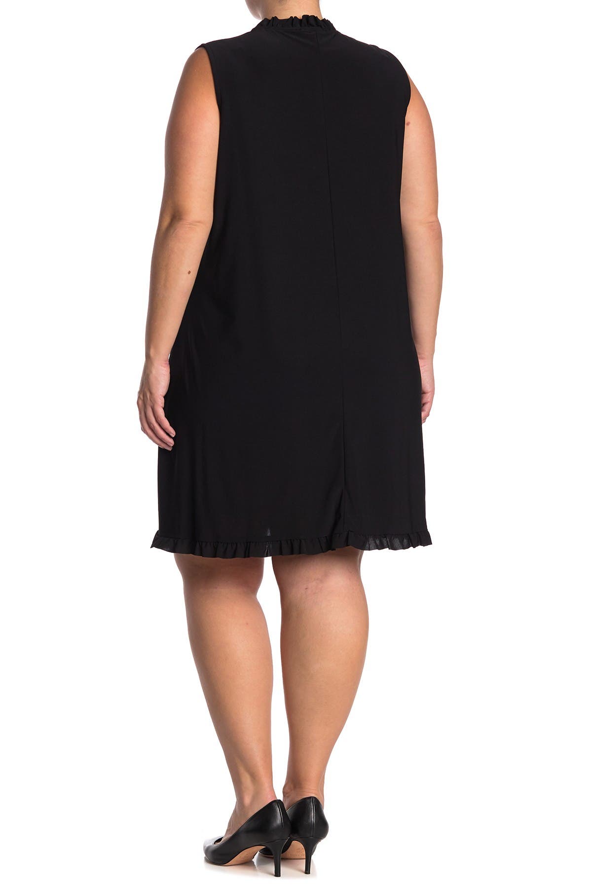 Tash + Sophie Ruffle Trim Sleeveless Shift Dress In Black | ModeSens Tash + Sophie Ruffle Trim Sleeveless Shift Dress In Black | ModeSens