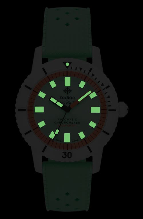 ZODIAC ZODIAC CERAMIC COMPRESSION DIVER AUTOMATIC RUBBER STRAP WATCH, 41MM
