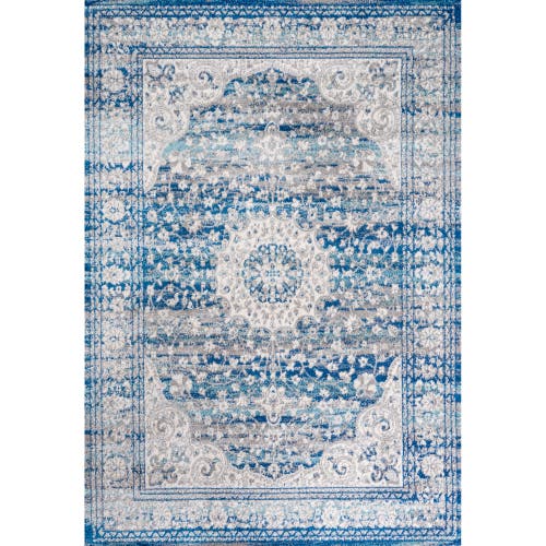 Jonathan Y Scala Ornate Bohemian Medallion Area Rug In Blue/dark Gray