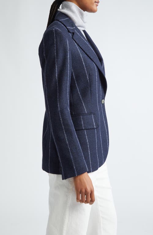 Eleventy Pinstripe Alpaca & Linen Blend Blazer In Navy