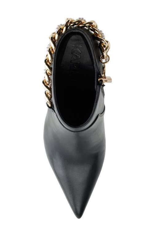 Shop Karl Lagerfeld Paris Samra Chain Ankle Bootie In Black