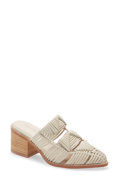 INTENTIONALLY BLANK Calista Woven Mule in Cream Faux Leather