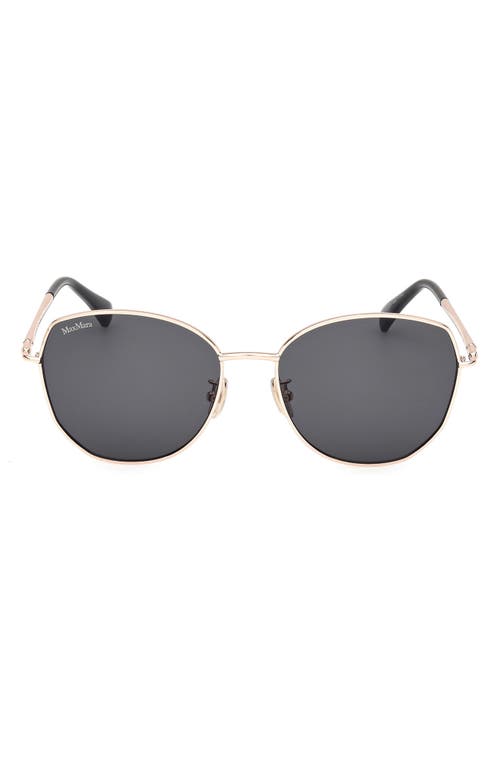 Shop Max Mara 58mm Round Sunglasses In Gold/smoke