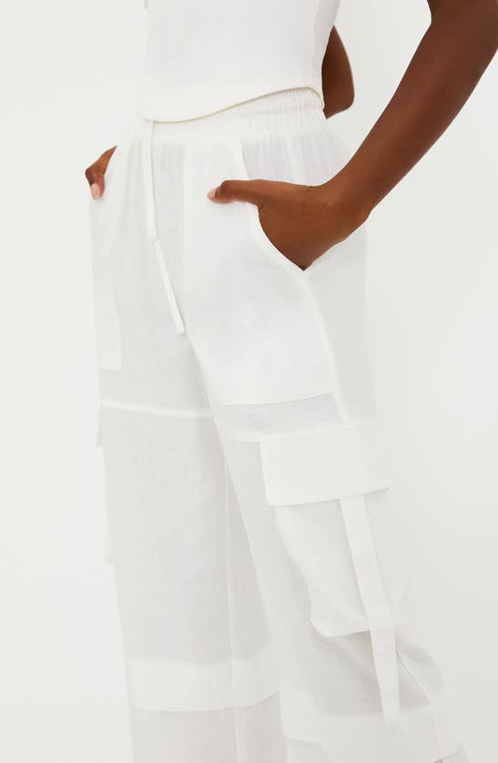 Shop Beach Riot Gianna Cotton & Linen Cargo Pants In White