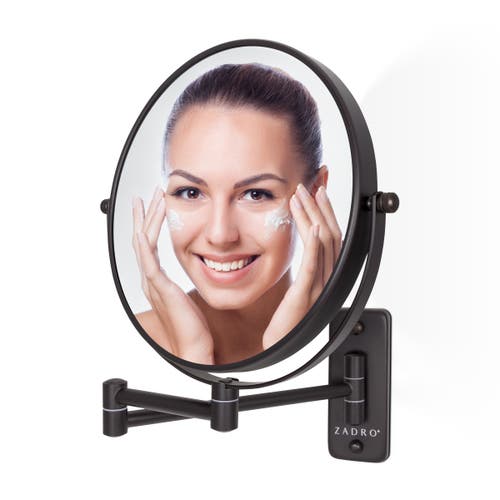 Zadro Wall Mounted Makeup Mirror With 8x/1x Magnifications In Black