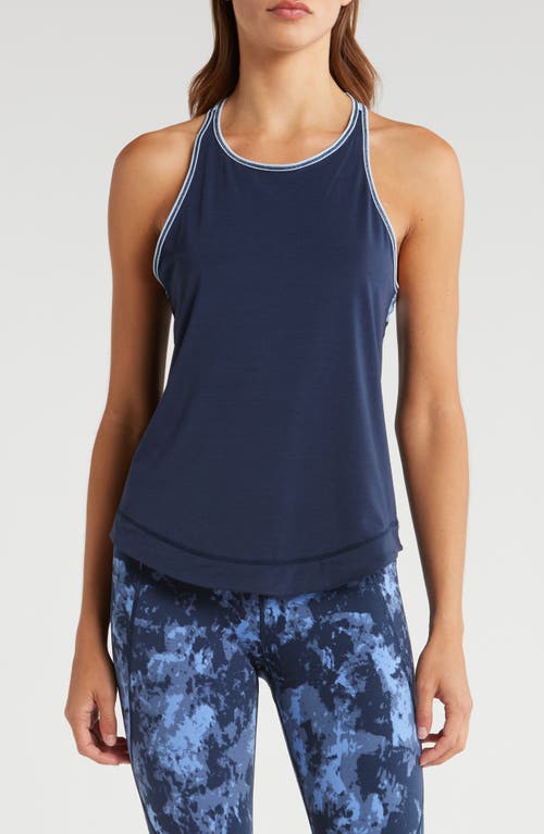 Shop Sweaty Betty Breath Easy Running Tank Top In Navy Blue