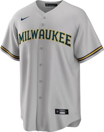 Men's Milwaukee Brewers Nike Black/White Official Replica Jersey