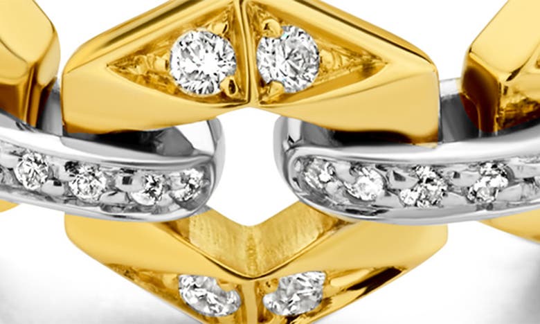 Shop Dries Criel Flow Diamond Link Ring In Gold