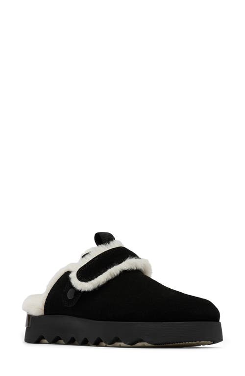 Shop Sorel Viibe Faux Fur Clog In Black/natural