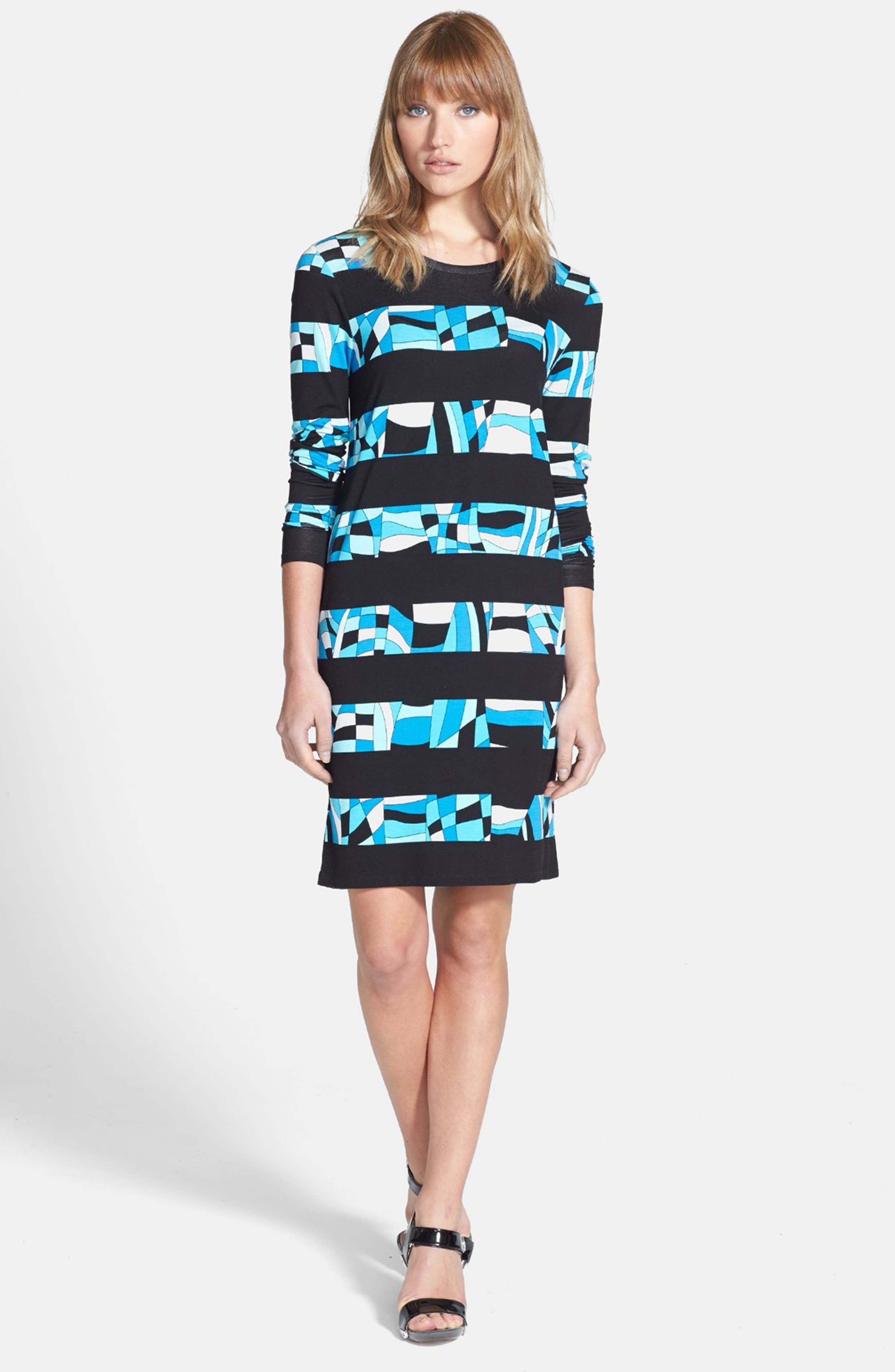 MICHAEL Michael Kors Stripe Print Long Sleeve Dress | Nordstrom