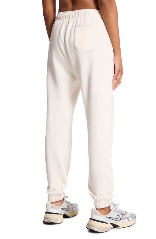 Shop Bandier Embroidered Logo Terry Joggers In Gardenia