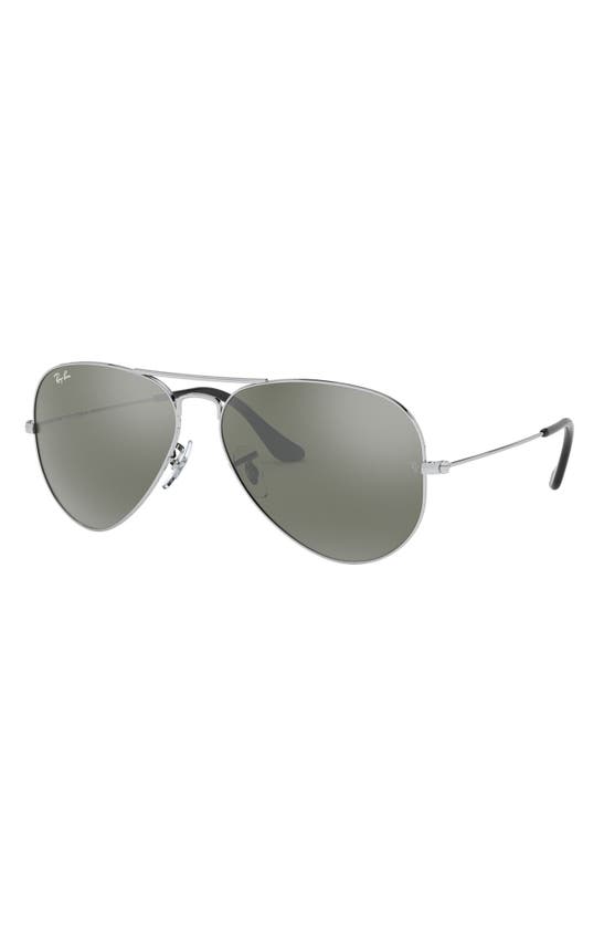 Ray Ban Original 54mm Aviator Sunglasses In Silver Mirror