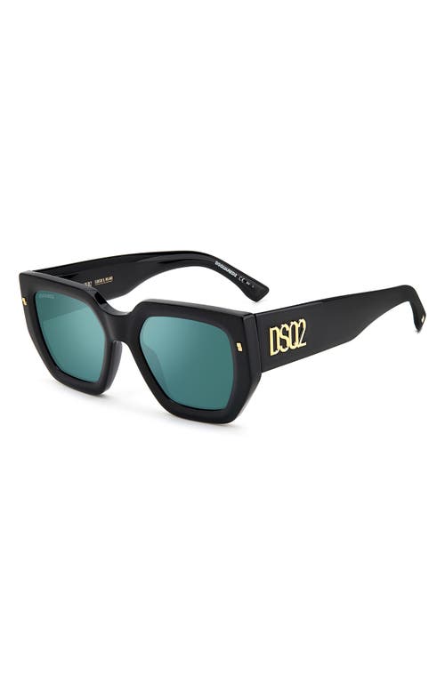 Shop Dsquared2 53mm Rectangular Sunglasses In Black/teal