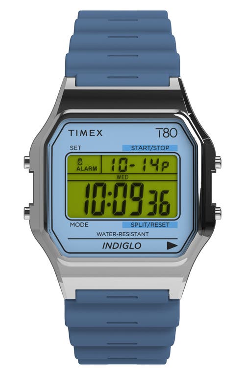 Timex T80 Digital Bracelet Watch, 34mm in Blue at Nordstrom