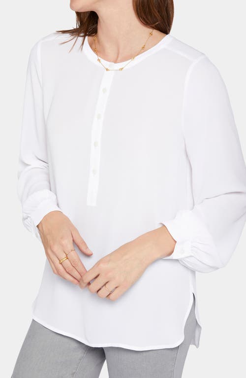 Shop Nydj Simone Popover Blouse In Optic White