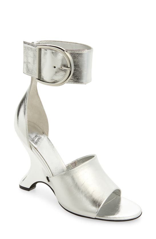 Shop Jeffrey Campbell Metamorph Ankle Strap Sandal In Silver